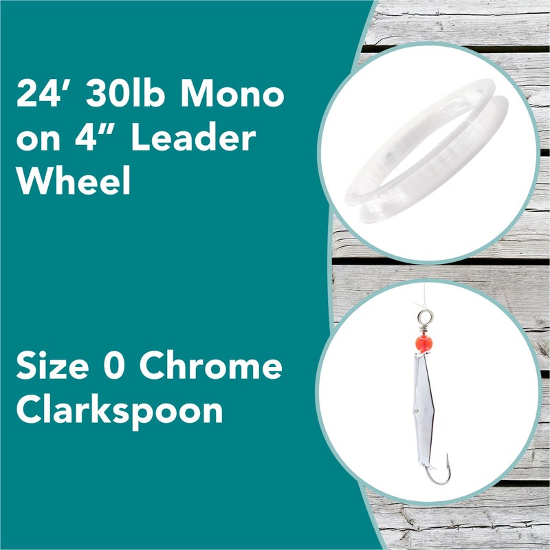 Clarkspoon Planer Kit - Size 1 Fishing Planer with Rigged Size 0 Silver Clarkspoon - Excellent for Catching Spanish Mackerel, Bluefish, Bonito, Blackfin Tuna, and More! Rigged and Ready to Fish - Image 4
